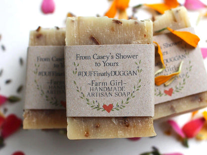 handmade soap surrounded by flower petals