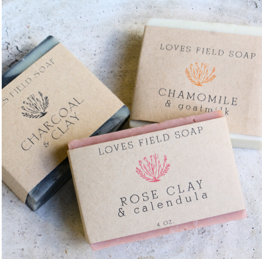 Fragrance Free Goat Milk Soap Bundle | Rose Clay, Chamomile & Charcoal