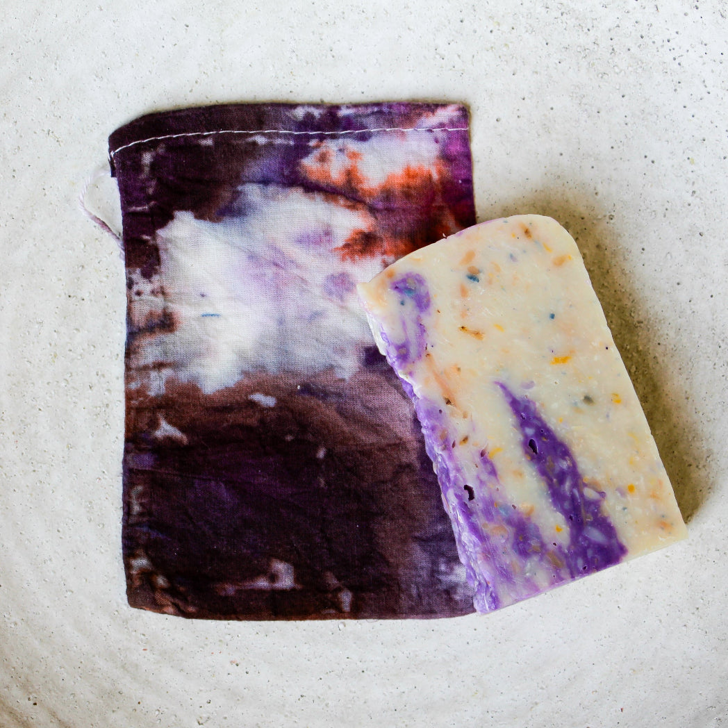 handmade spearmint lavender soap bar, cold process palm oil free natural soap with marbled design
