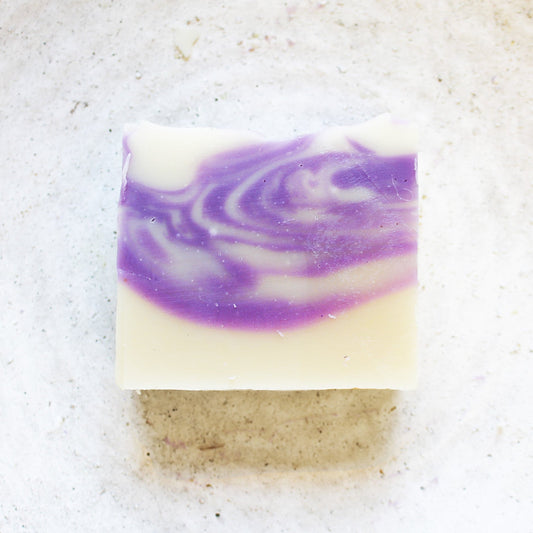 handmade lavender goat milk soap bar, cold process palm oil free natural soap North Carolina