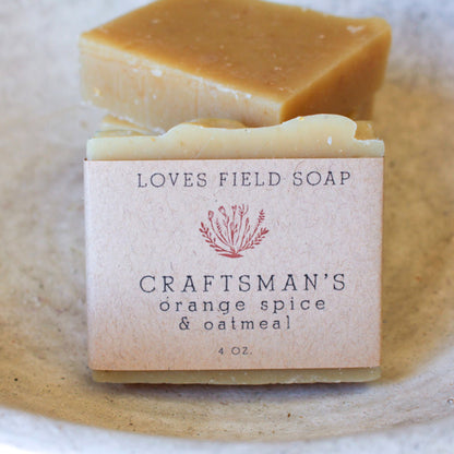 orange oatmeal goat milk soap bar