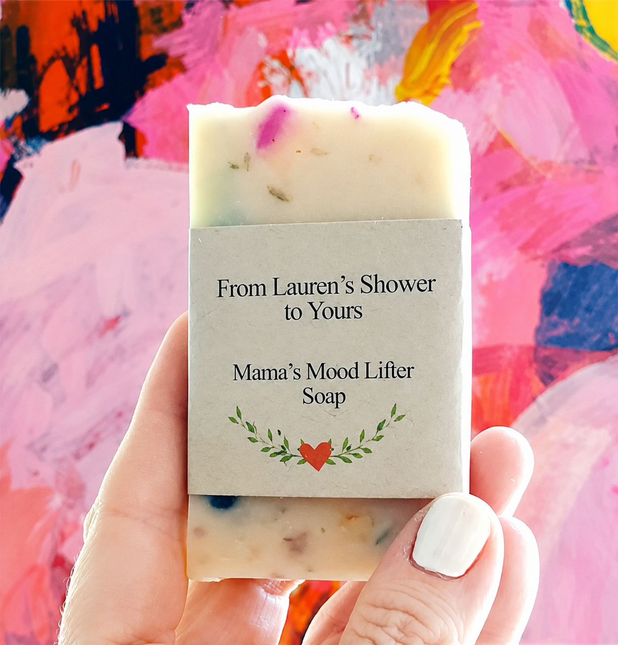 a personalized label on soap favor